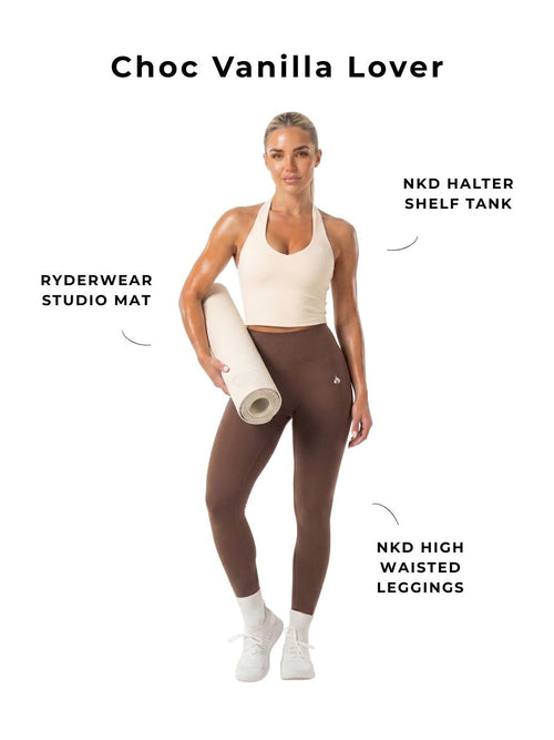 Choc Vanilla Lover Shelf Tank • Leggings • Studio Mat