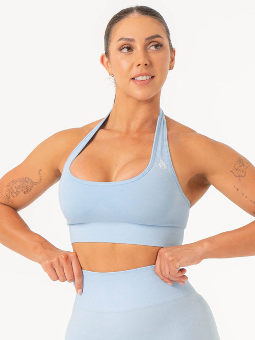 Contour Halter Bra Sky Blue Marl