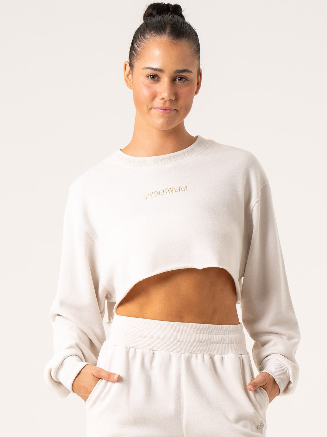 Cropped Sweater - Oat Clothing Ryderwear 