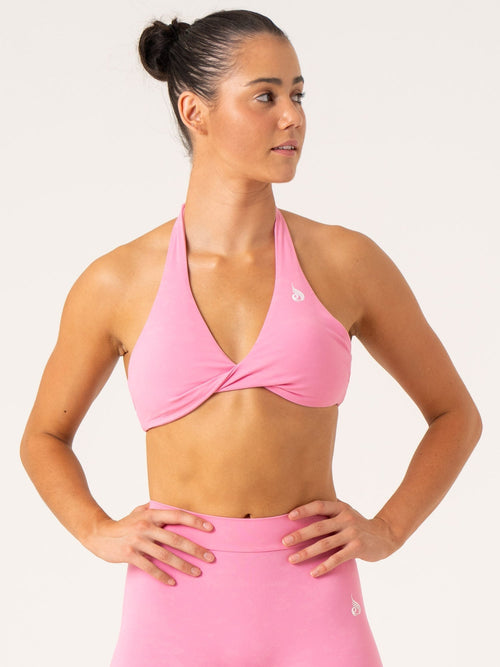 NKD Stonewash Halter Sports Bra Pink Stonewash
