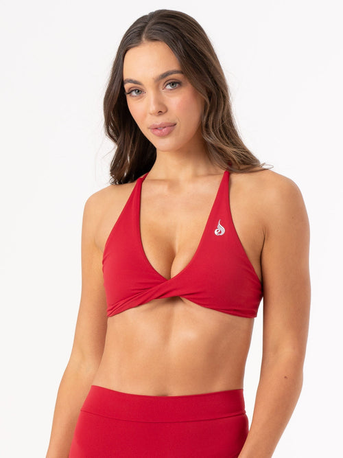 NKD Twist Sports Bra Cherry Red