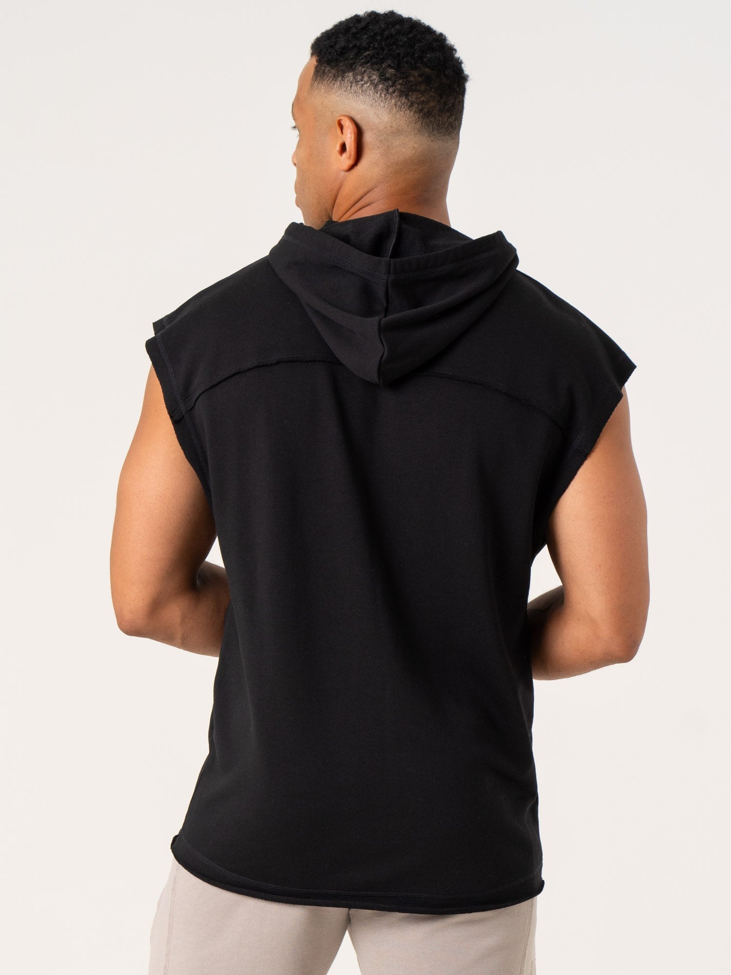 Pursuit Fleece Sleeveless Hoodie - Black - Ryderwear