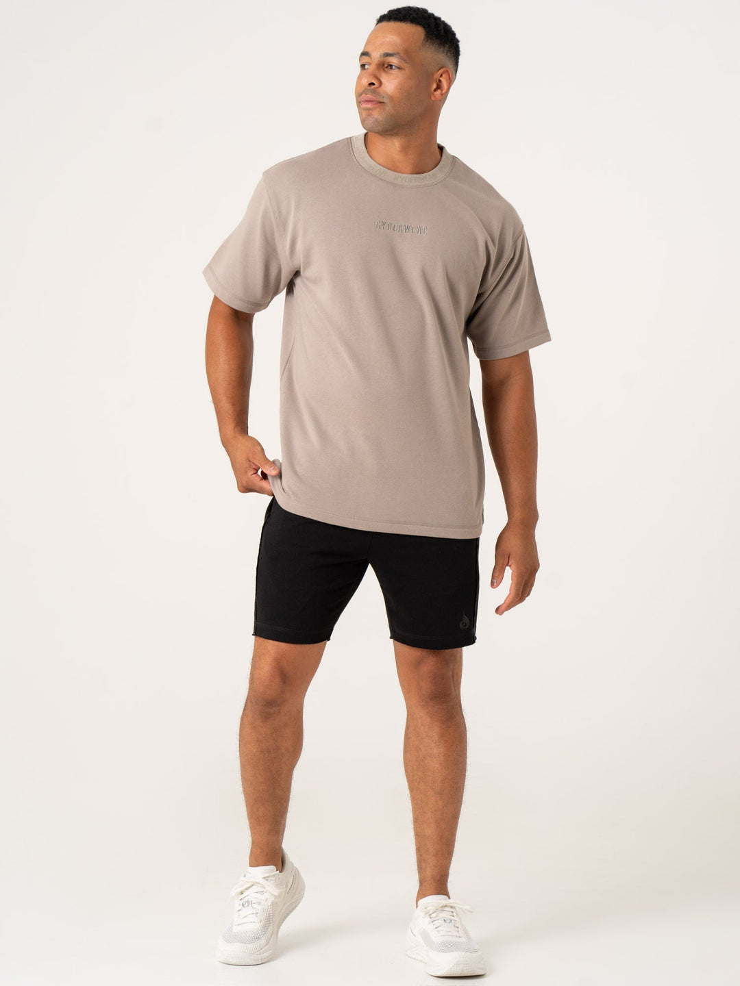 Pursuit Fleece T-Shirt - Taupe Clothing Ryderwear 