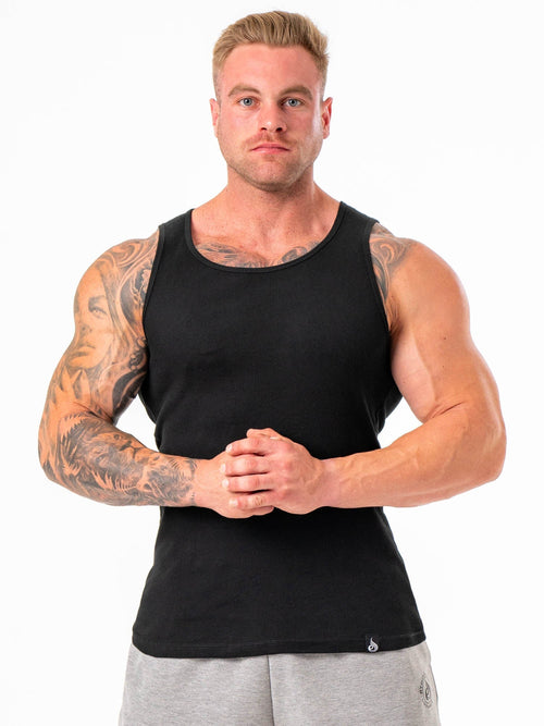 Ribbed Tank Black