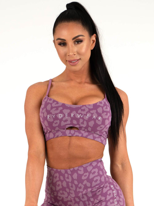 Animal Sports Bra Leopard Purple