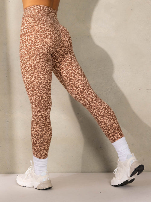 Empower High Waisted Leggings Mocha Leopard