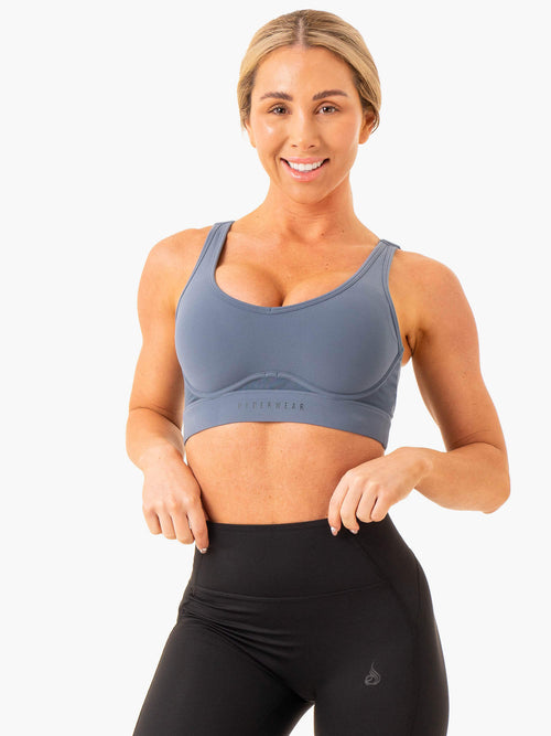 Heighten High Impact Sports Bra Steel Blue