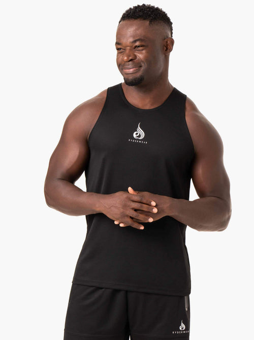 Heighten Mesh Regular Tank Black