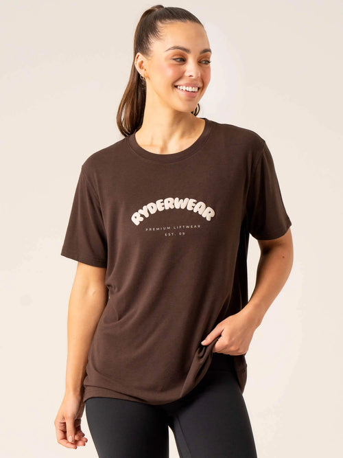Off Side Longline T-Shirt Chocolate