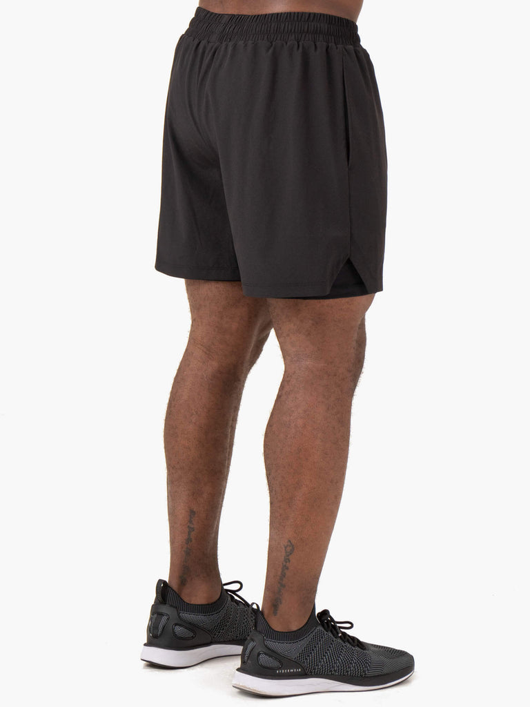 Pursuit 2 In 1 Training Shorts - Black - Ryderwear