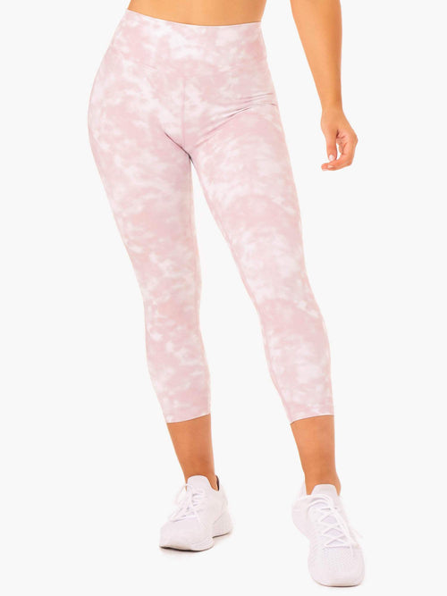 Tie Dye 7/8 Leggings Mauve Pink Tie Dye