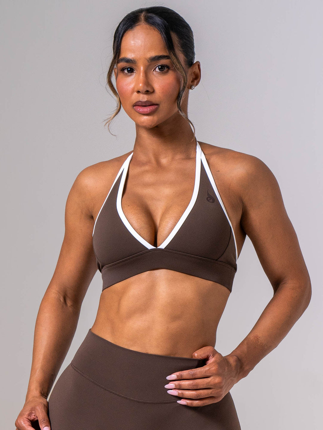 NKD Contrast Halter Bra - Espresso