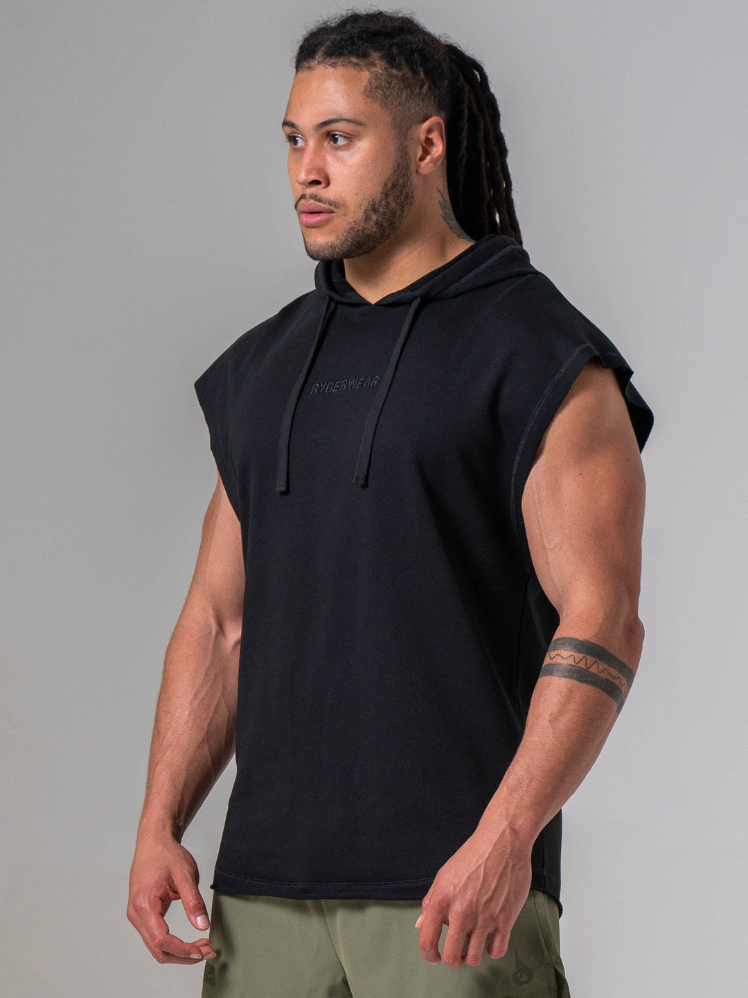 Pursuit Fleece Sleeveless Hoodie - Black