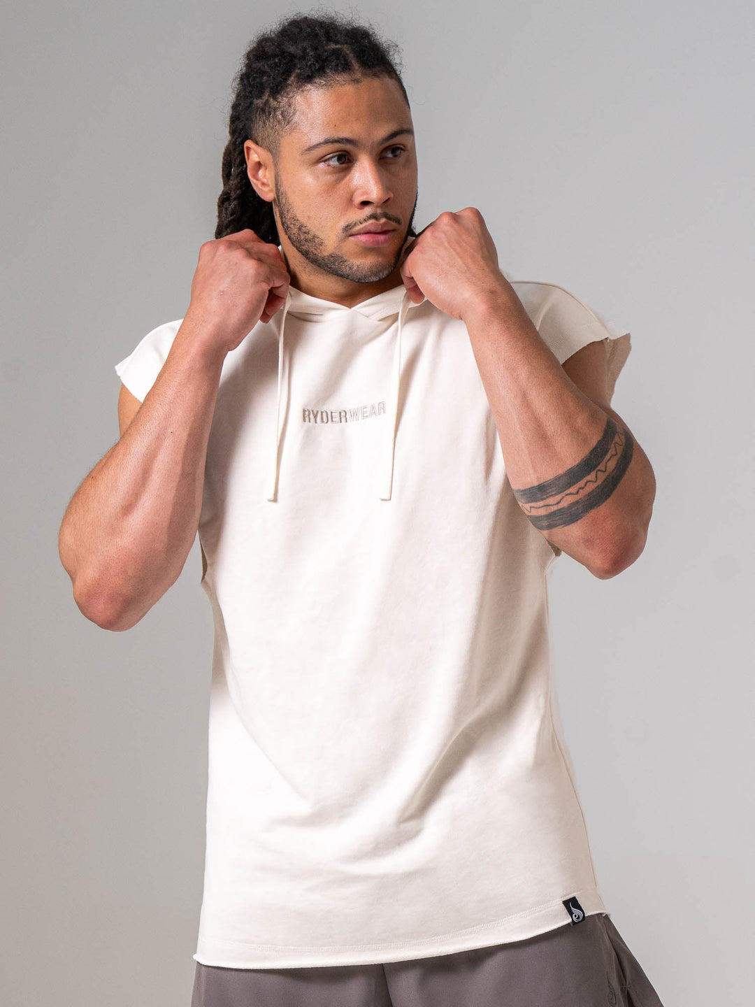 Pursuit Fleece Sleeveless Hoodie - Chalk