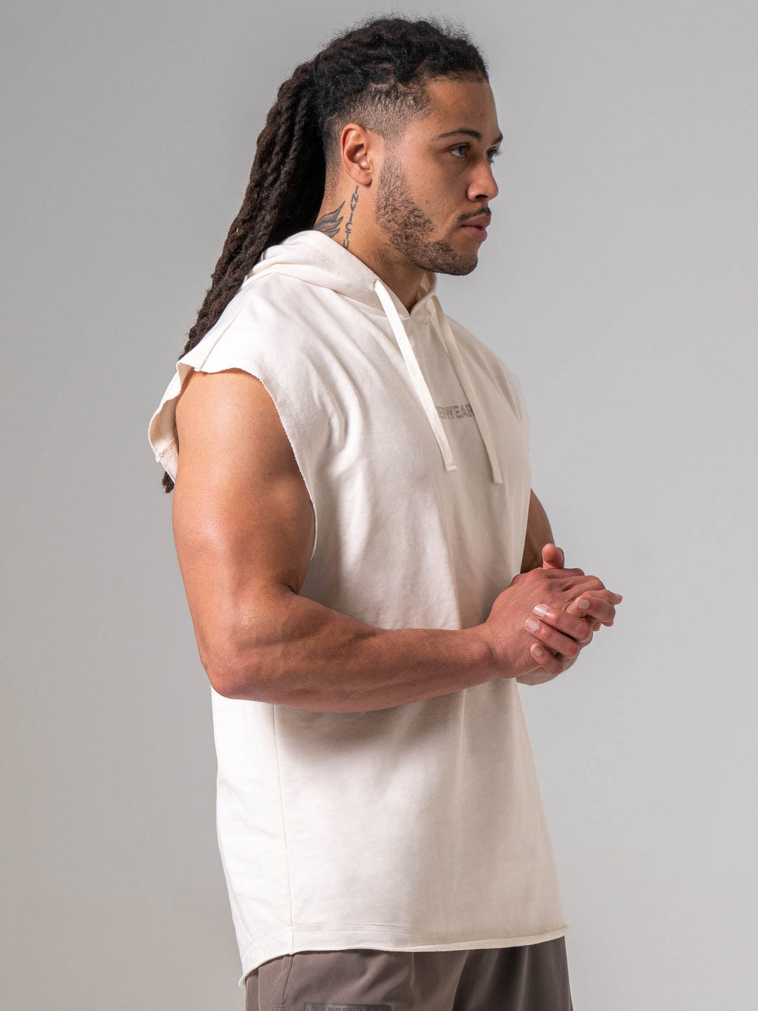 Pursuit Fleece Sleeveless Hoodie - Chalk