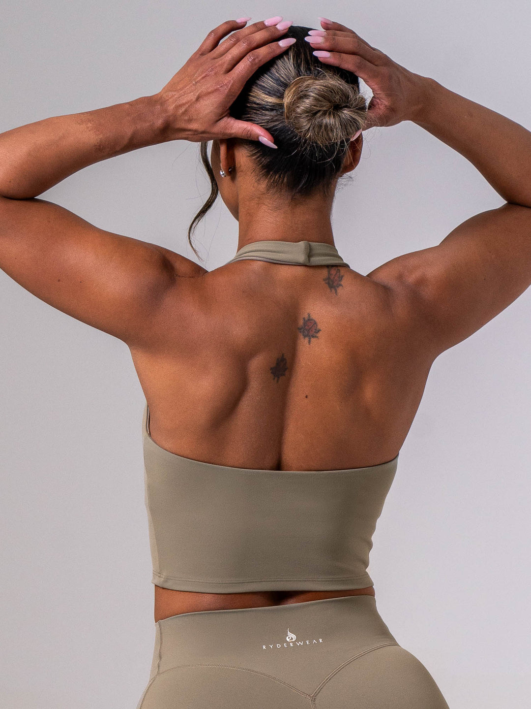 NKD Halter Shelf Tank - Dusty Olive