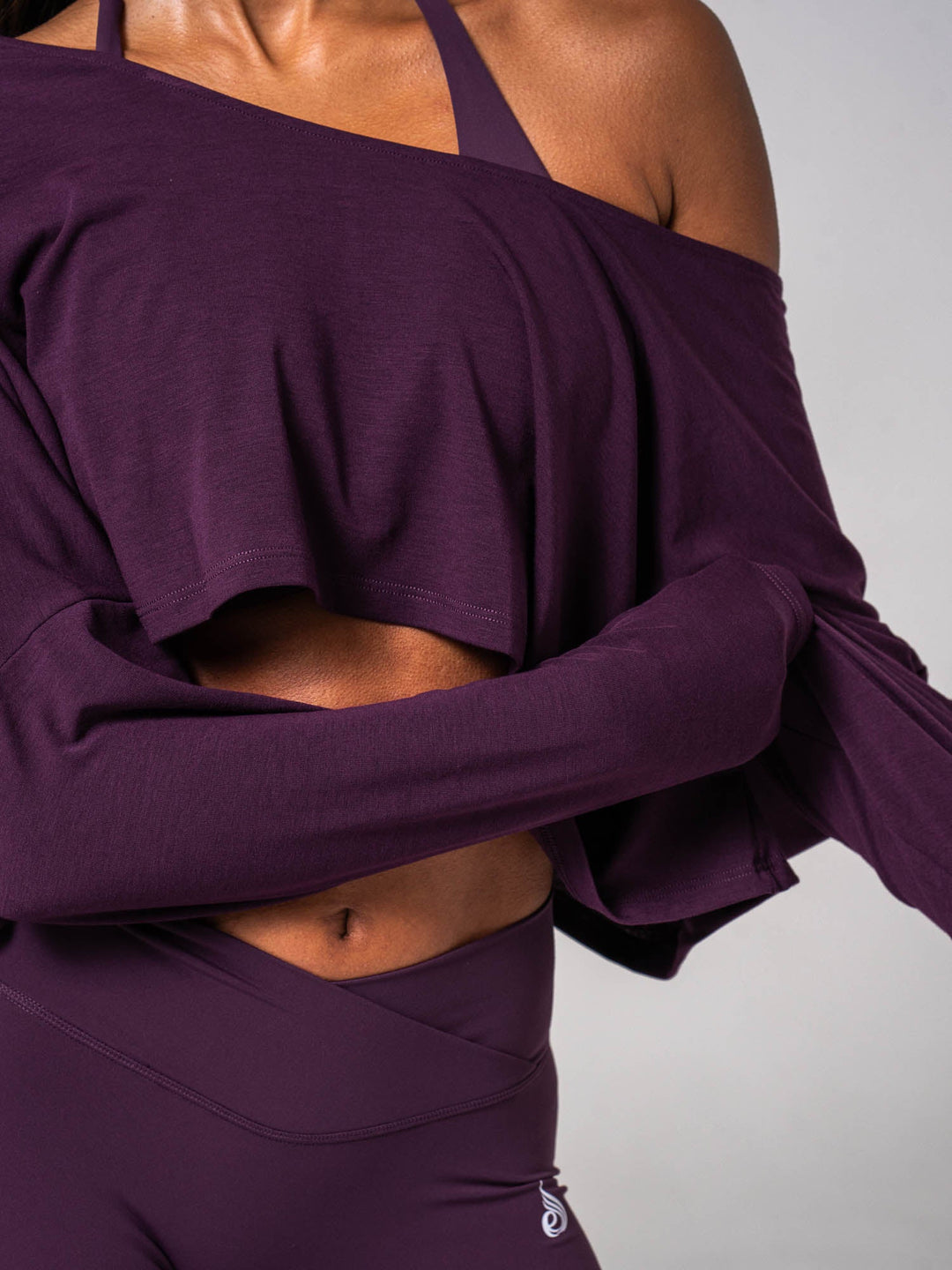 Slouchy Off Shoulder Top - Acai Berry