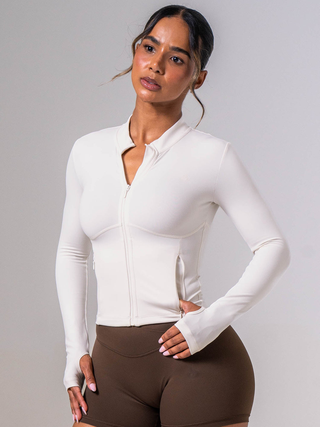 NKD Cropped Zip Jacket - Cold Foam