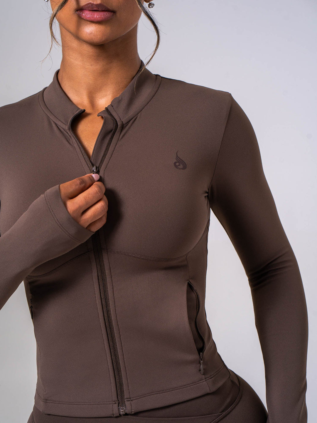 Cropped Zip Jacket - Espresso
