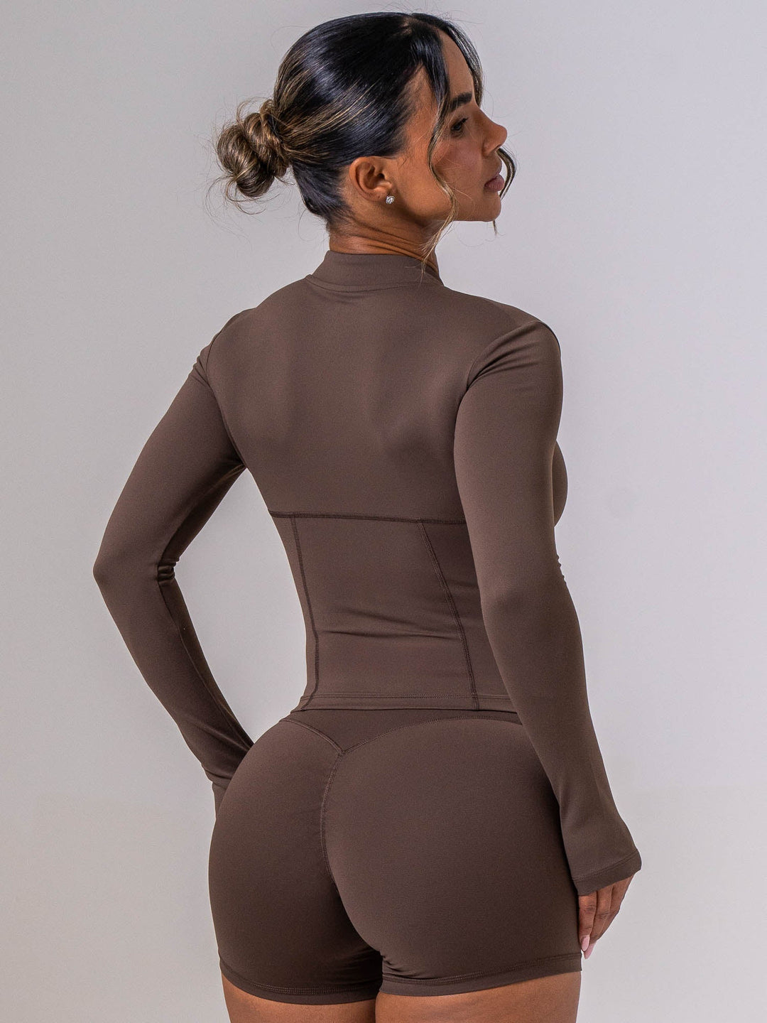 Cropped Zip Jacket - Espresso