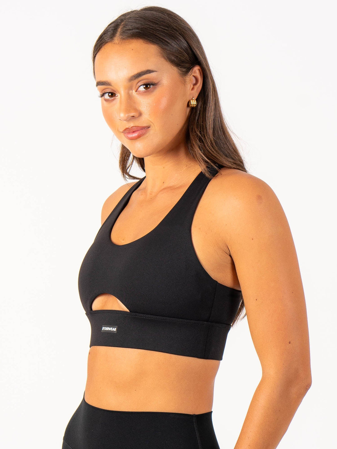 Base Racer Back Sports Bra - Black Clothing Ryderwear 