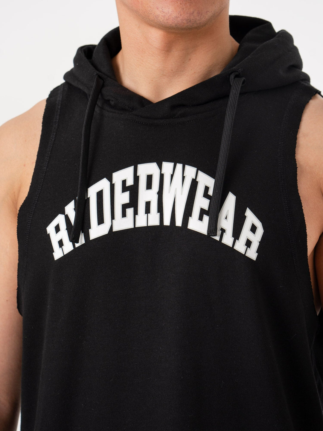 Collegiate Sleeveless Hoodie - Black Clothing Ryderwear 