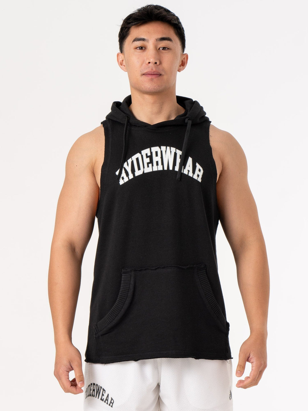 Collegiate Sleeveless Hoodie - Black Clothing Ryderwear 