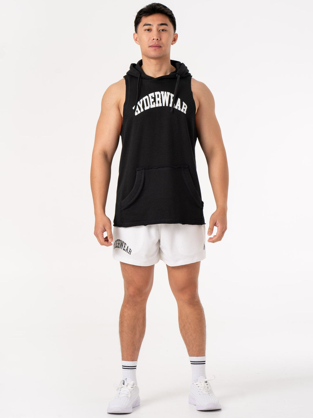 Collegiate Sleeveless Hoodie - Black Clothing Ryderwear 