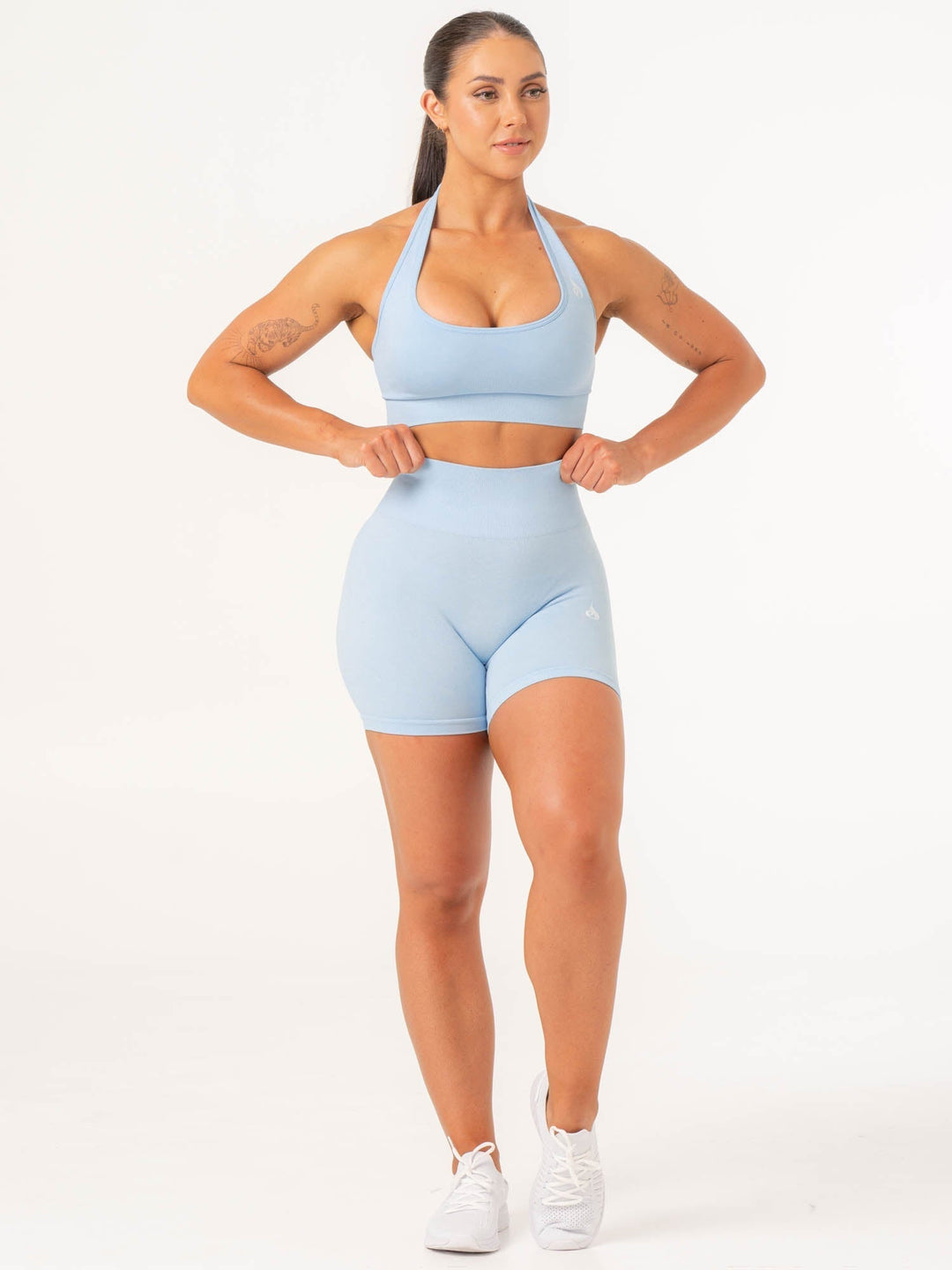 Contour Seamless Shorts - Sky Blue Marl Clothing Ryderwear 