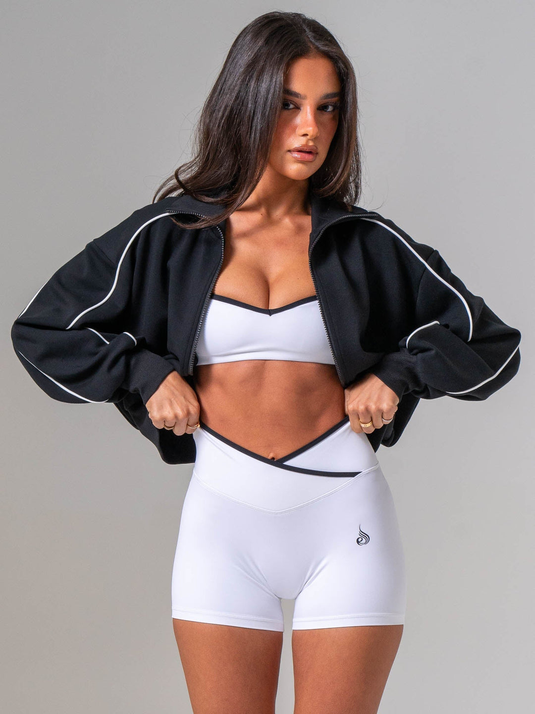 Contrast Track Jacket - Black/white Clothing Ryderwear 