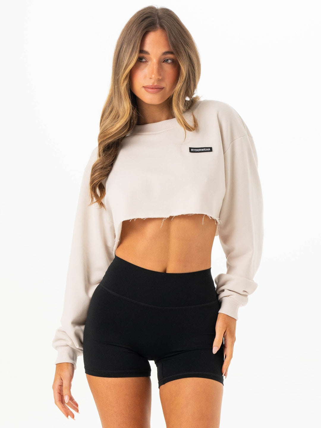 Cropped Sweater - Latte Clothing Ryderwear 