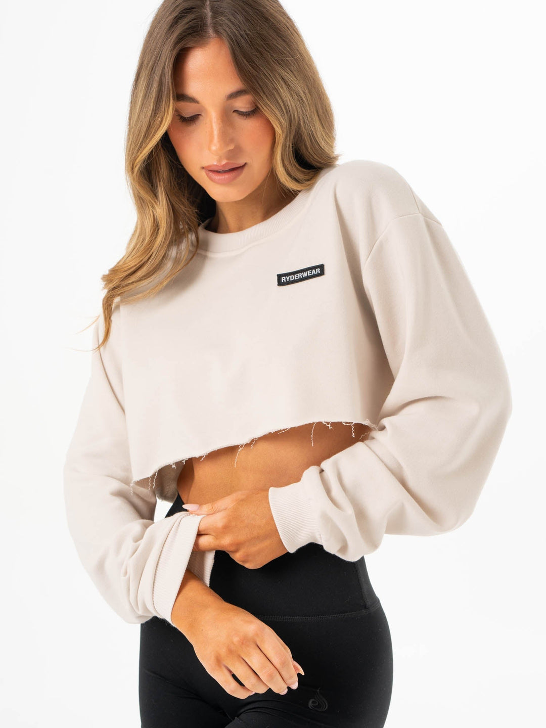 Cropped Sweater - Latte Clothing Ryderwear 