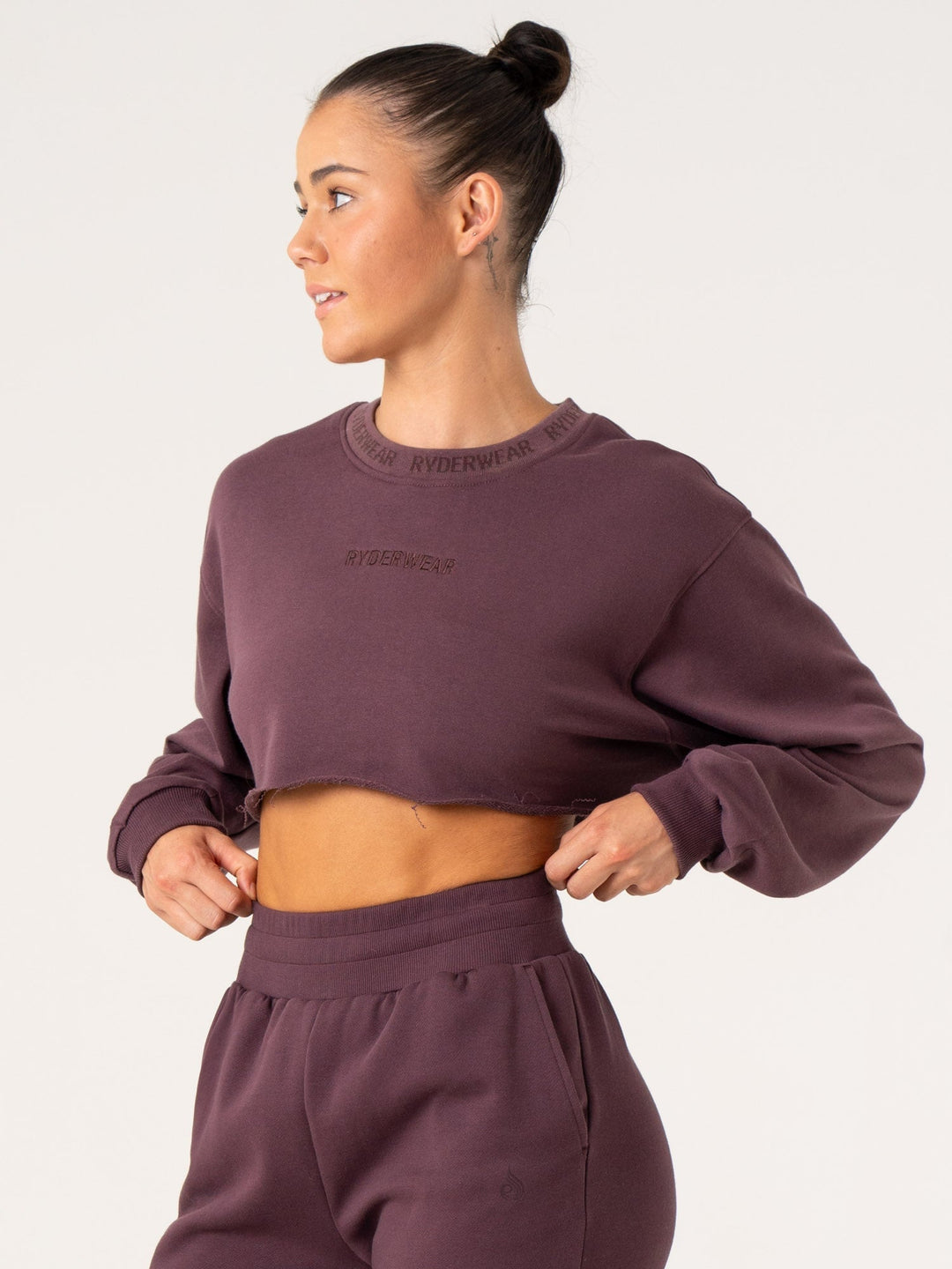 Cropped Sweater - Plum Clothing Ryderwear 
