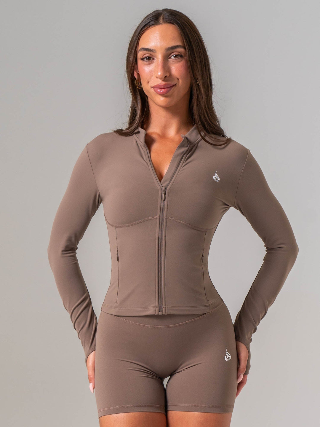 Cropped Zip Jacket - Cocoa Clothing Ryderwear 