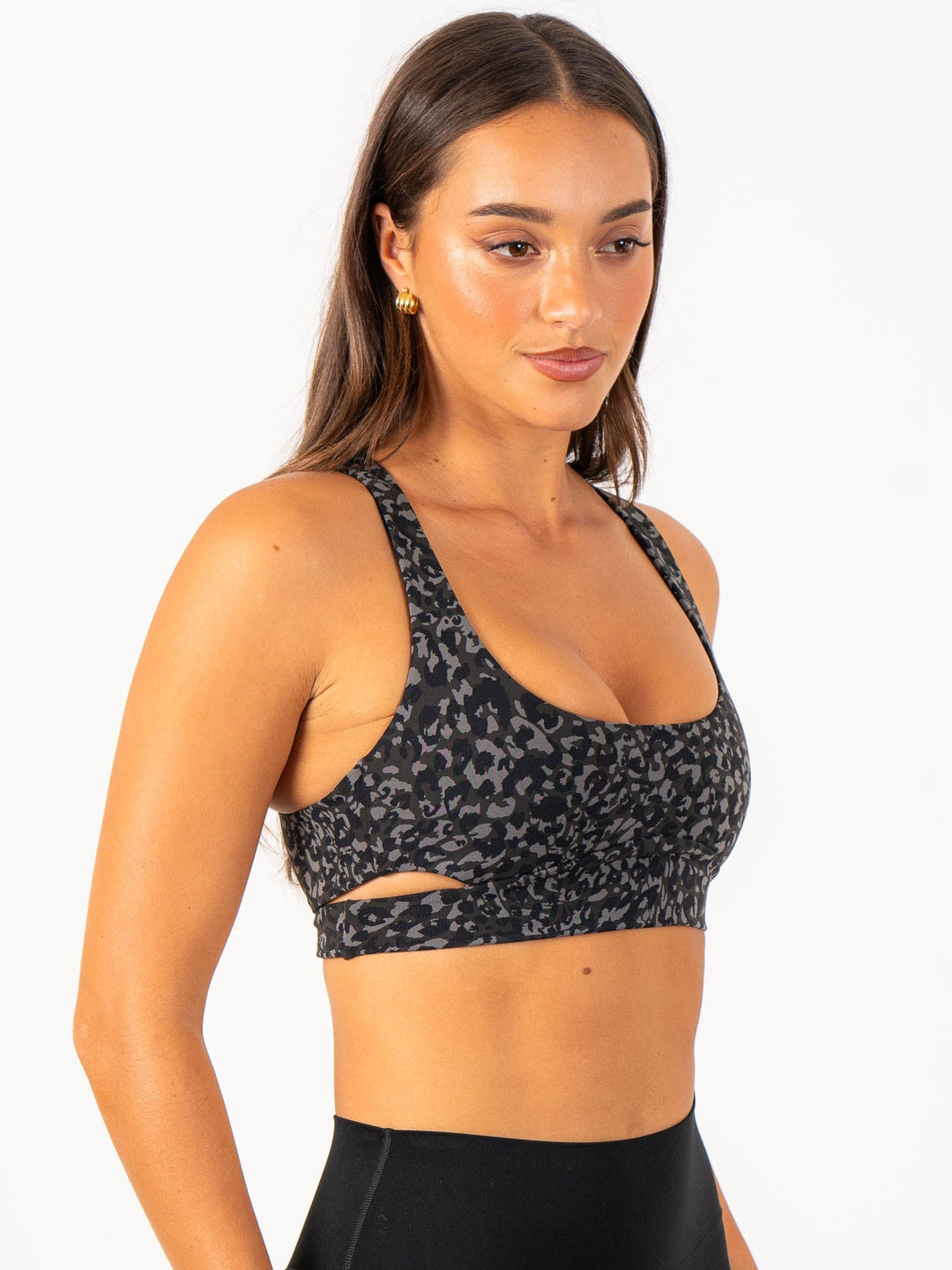 Empower Sports Bra - Black Leopard Clothing Ryderwear 