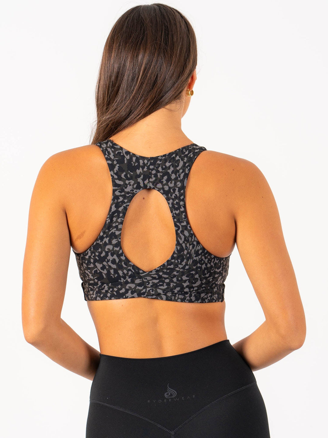 Empower Sports Bra - Black Leopard Clothing Ryderwear 