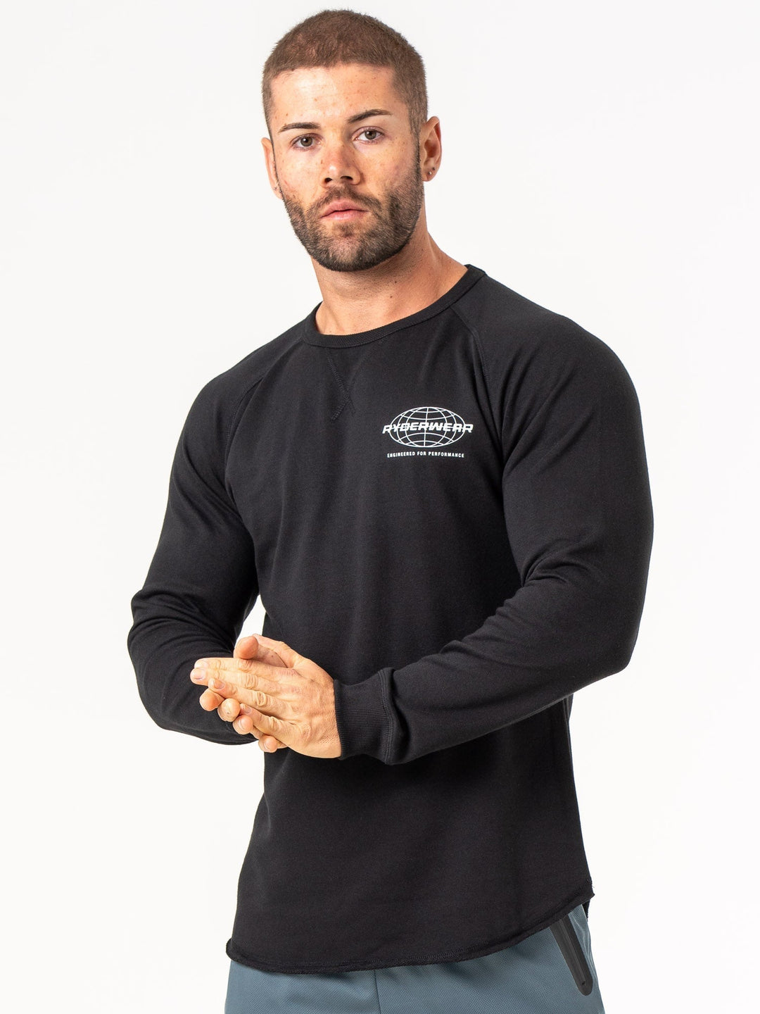 Energy Crew Neck - Black Clothing Ryderwear 