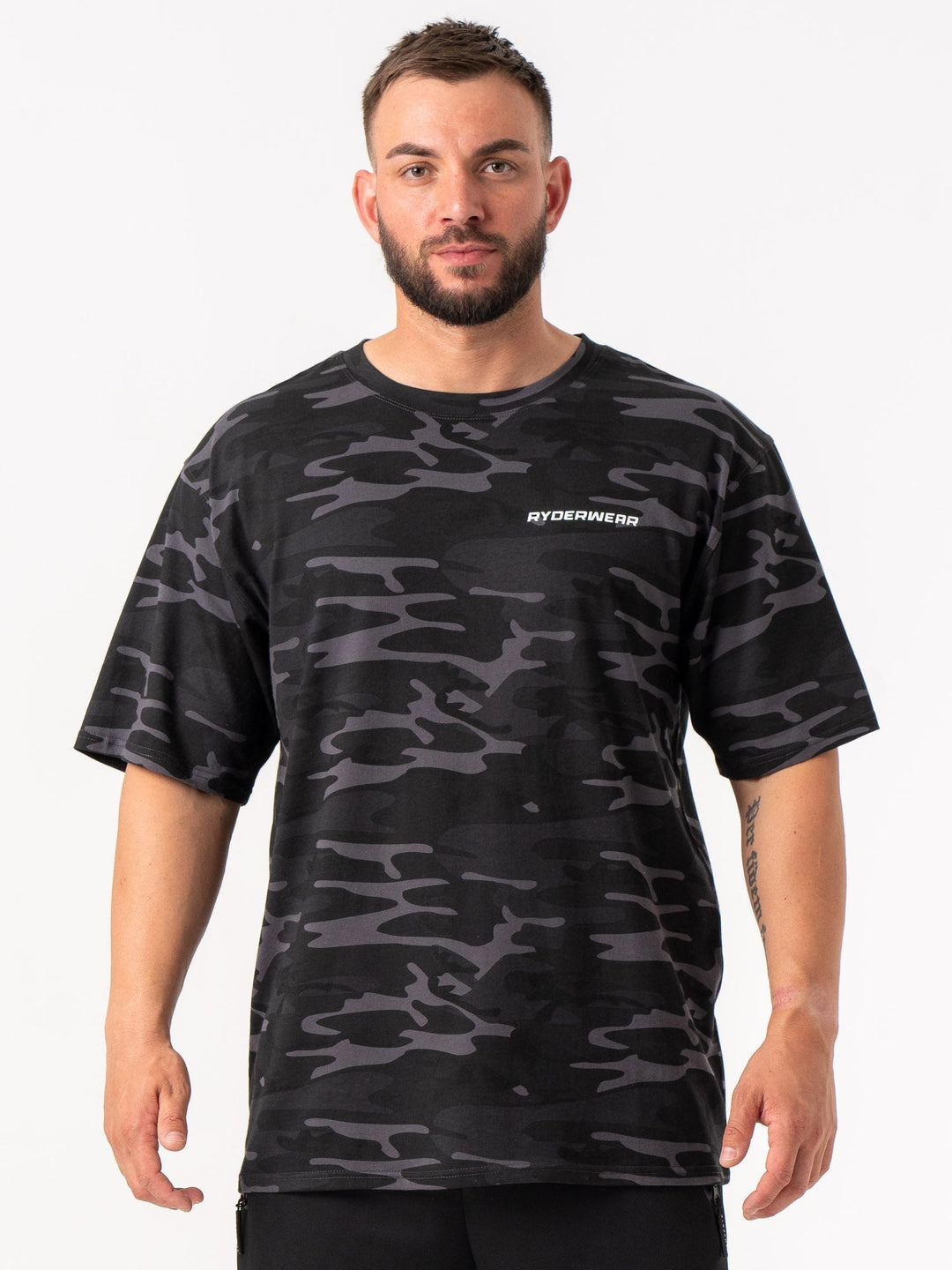 Energy Oversized T-Shirt - Black Camo Clothing Ryderwear 