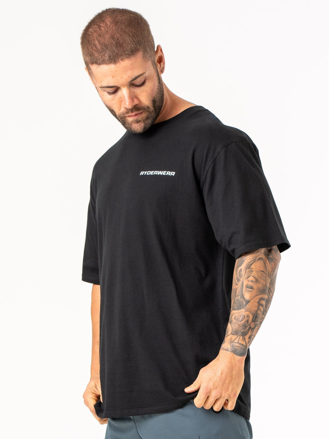 Energy Oversized T-Shirt - Black Clothing Ryderwear 