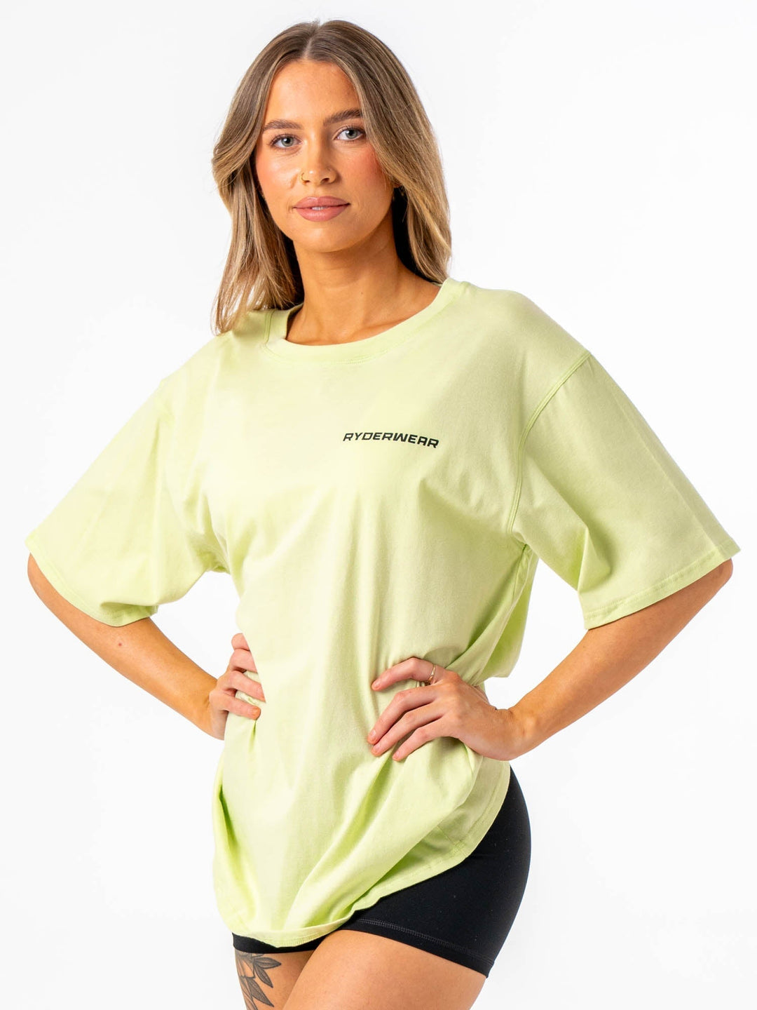 Energy Oversized T-Shirt - Lime Clothing Ryderwear 