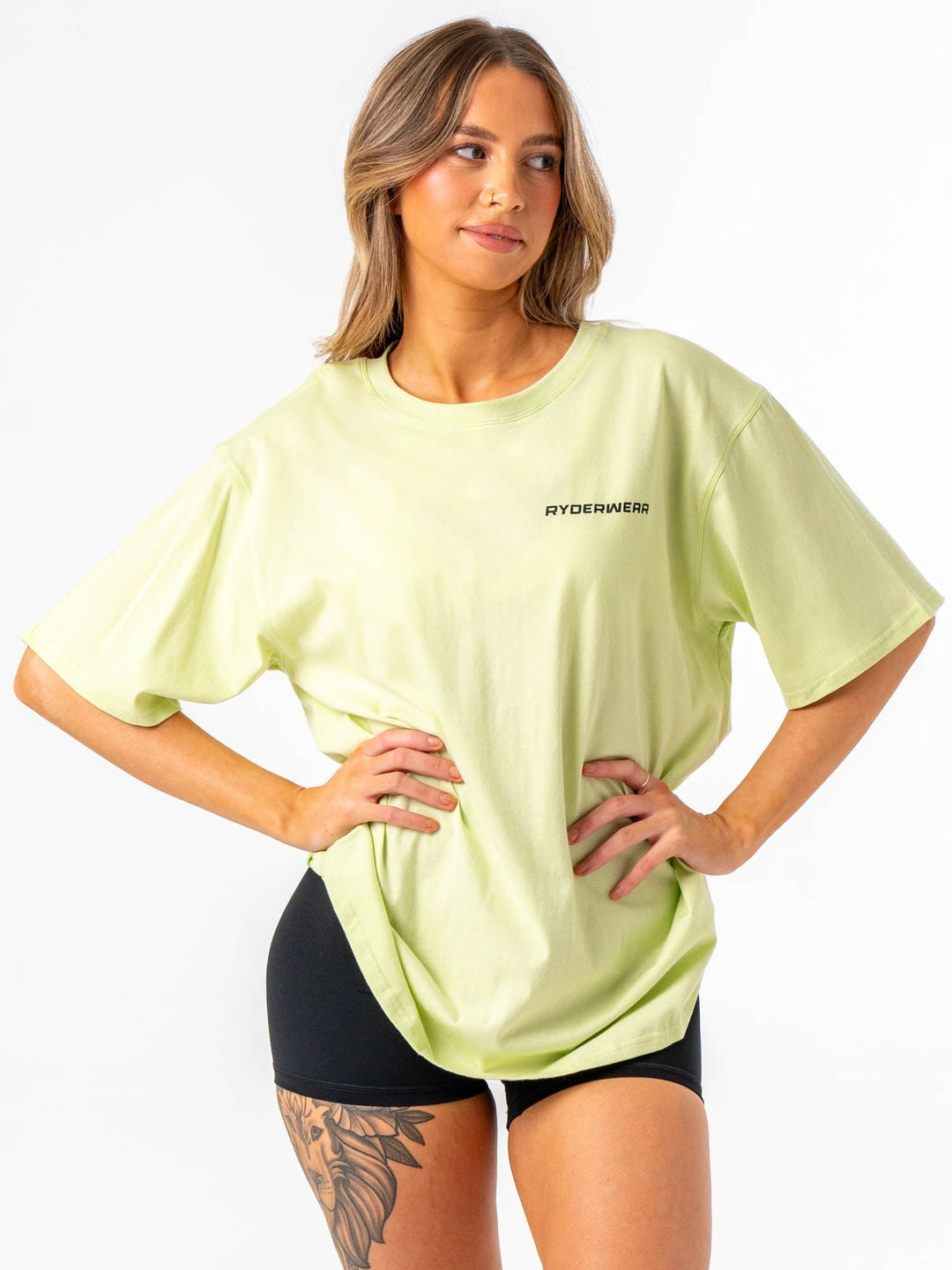 Energy Oversized T-Shirt - Lime Clothing Ryderwear 