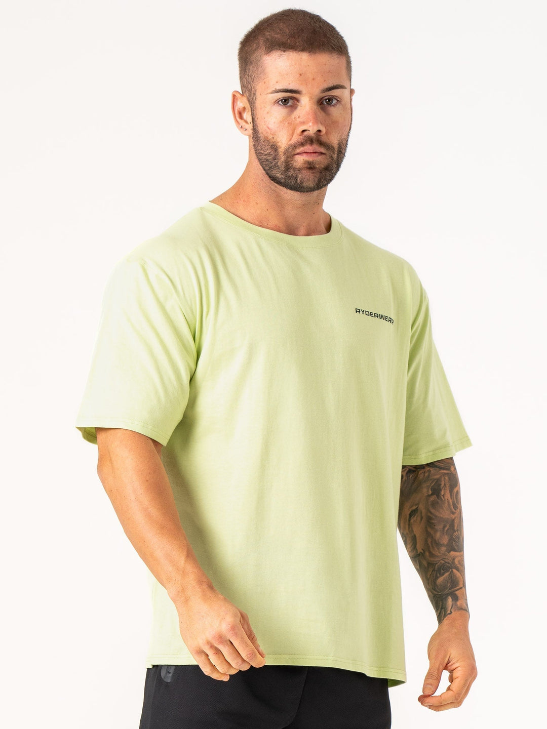 Energy Oversized T-Shirt - Lime Clothing Ryderwear 