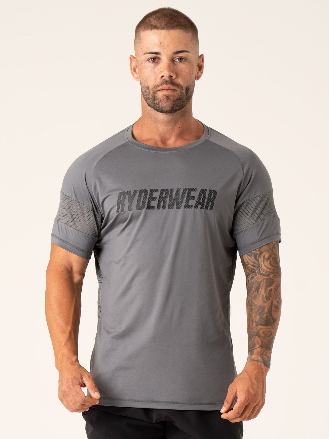 Flex Mesh T-Shirt - Charcoal Clothing Ryderwear 