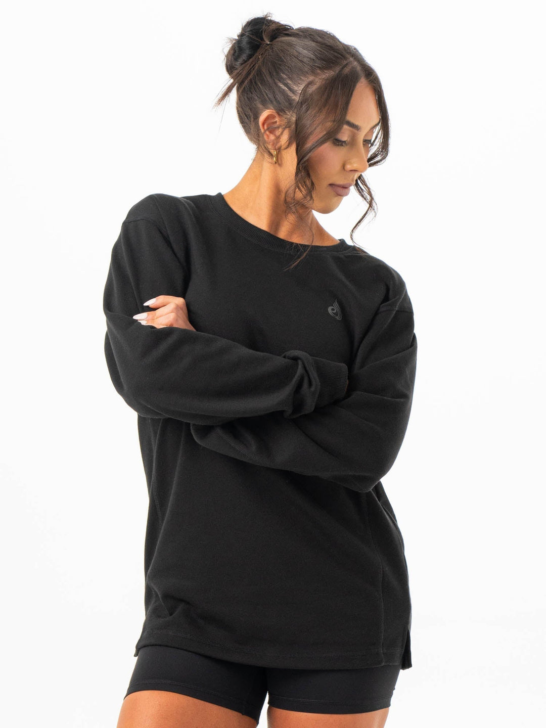 Force Crew Neck - Black Clothing Ryderwear 