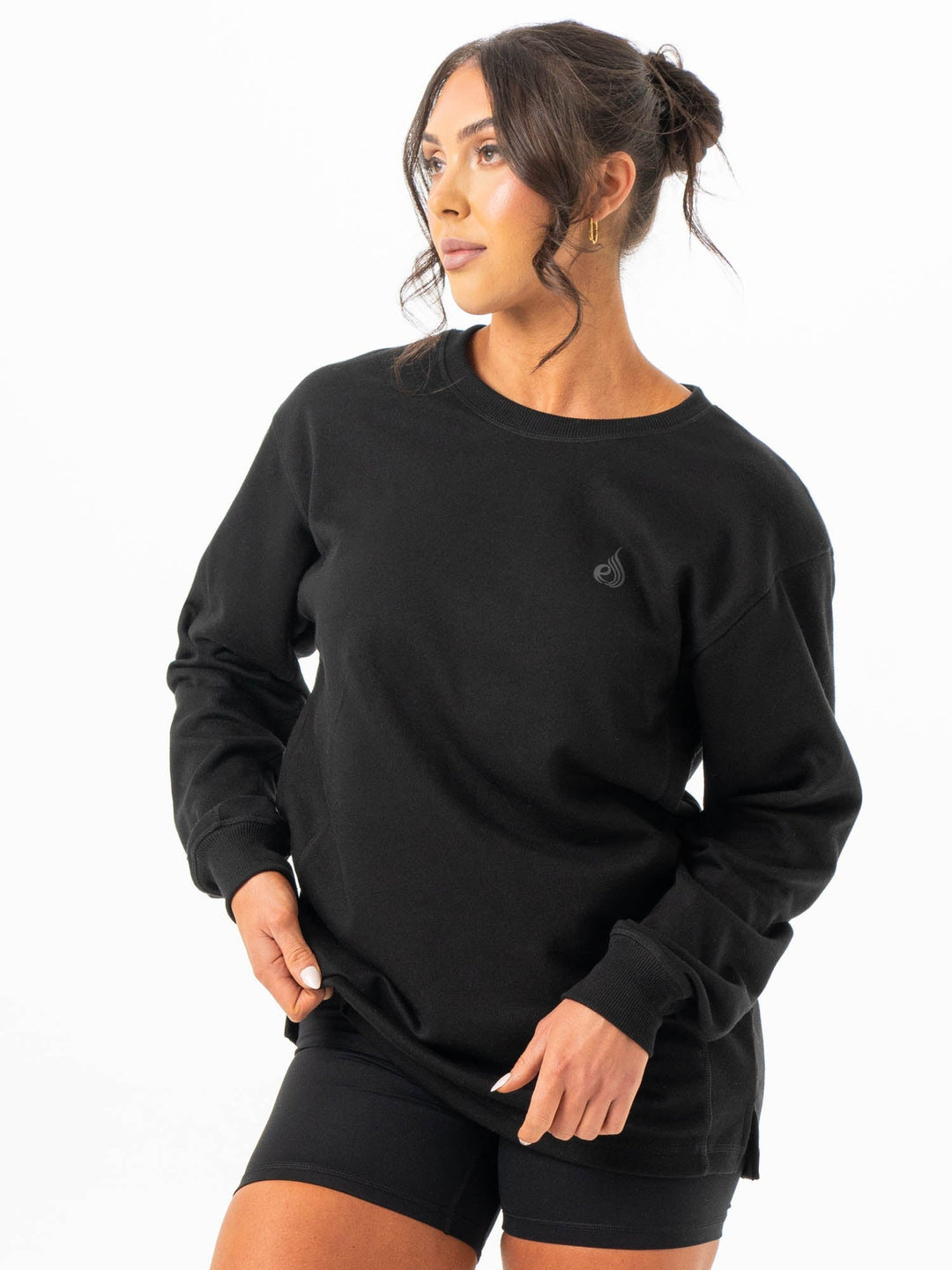 Force Crew Neck - Black Clothing Ryderwear 
