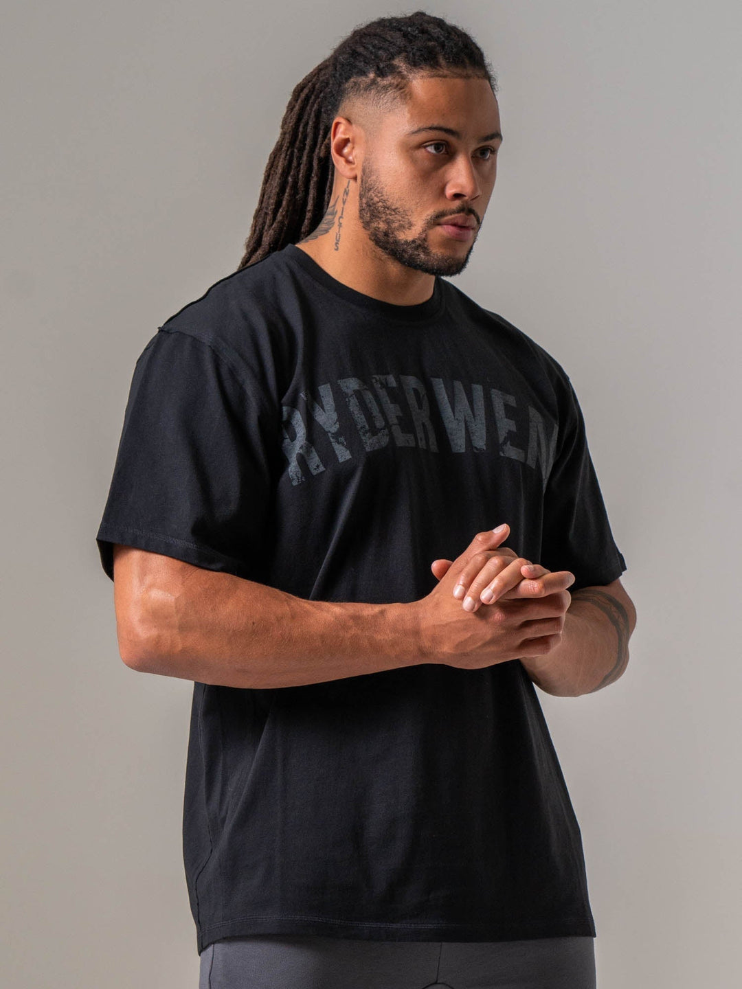 Force Oversized T-Shirt - Black Clothing Ryderwear 