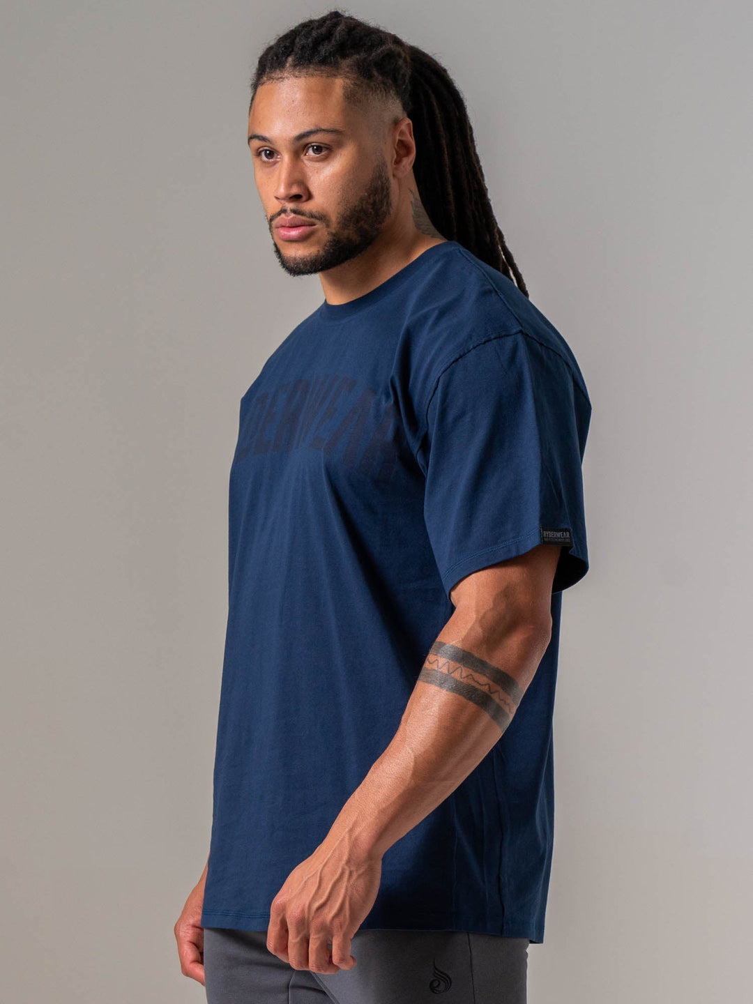 Force Oversized T-shirt - Navy Clothing Ryderwear 