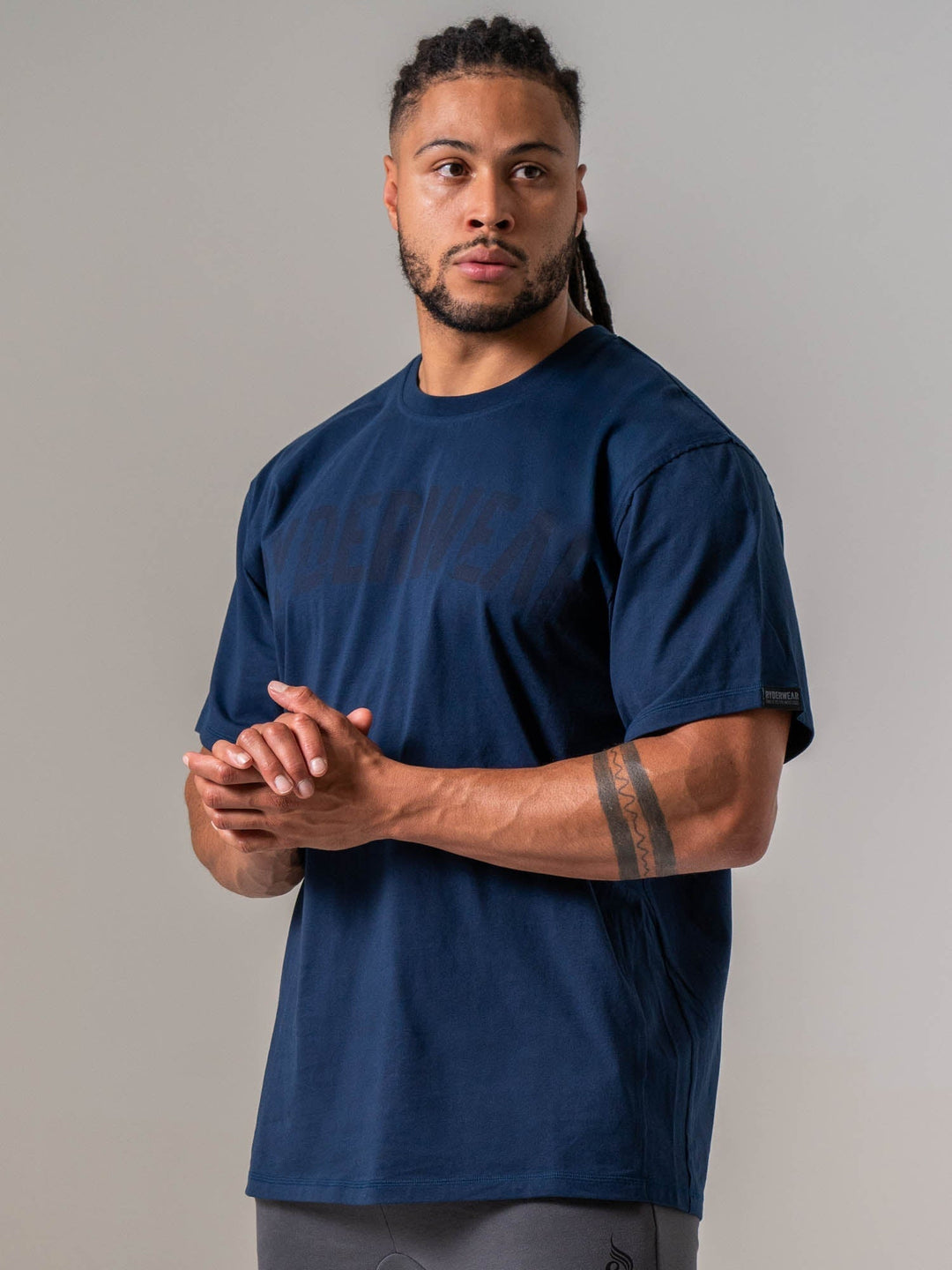 Force Oversized T-shirt - Navy Clothing Ryderwear 