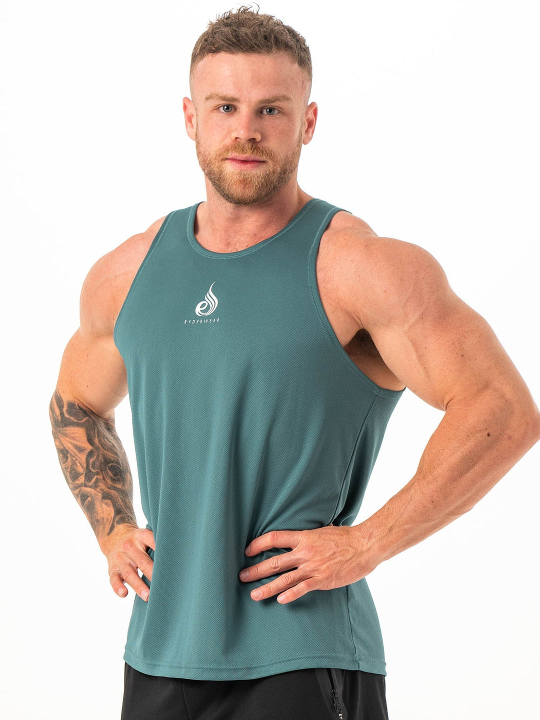 Heighten Mesh Regular Tank - Petrol Clothing Ryderwear 