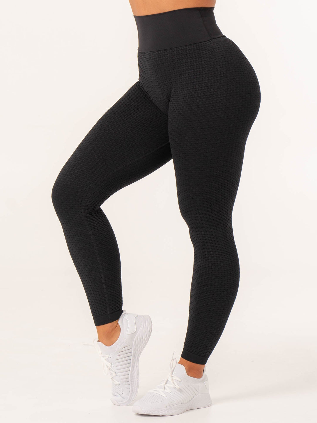 Honeycomb Scrunch Seamless Leggings Black Ryderwear